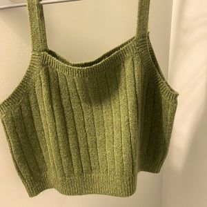 Green Sweater Tank Top